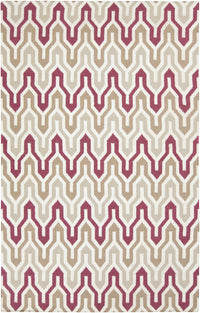 Flatweave wool rug in ivory, dark red, brown and gray