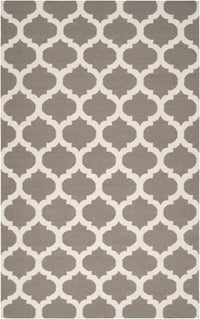 Gray and beige flatweave wool rug