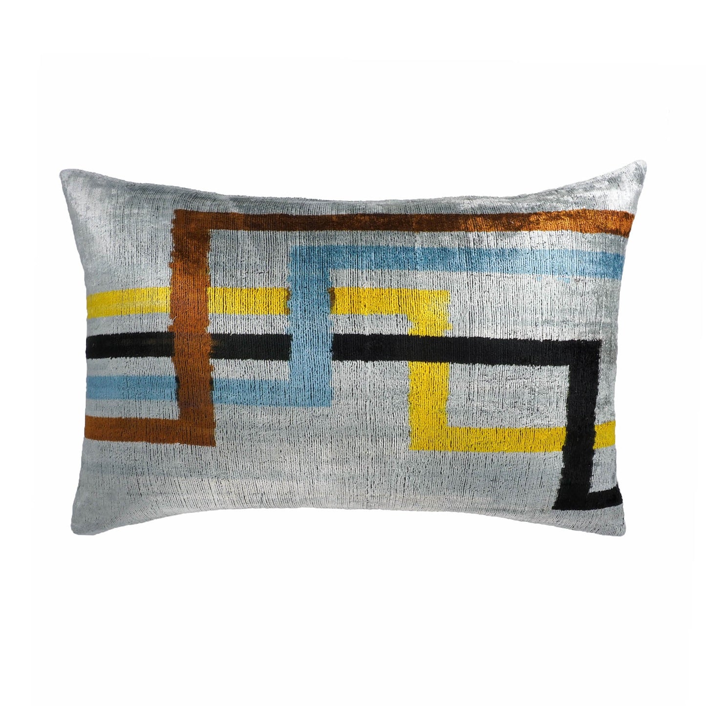 Olympia Silk Velvet Ikat Throw Pillow Cover
