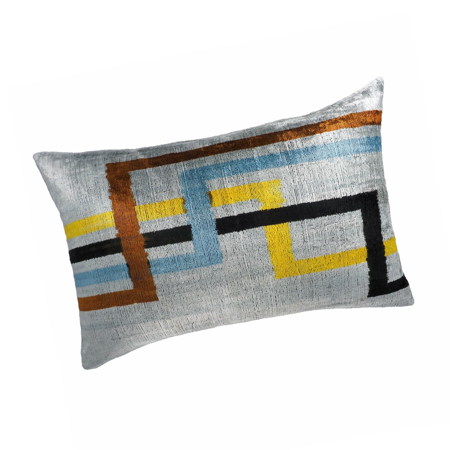 Olympia Silk Velvet Ikat Throw Pillow Cover