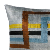 Olympia Silk Velvet Ikat Throw Pillow Cover