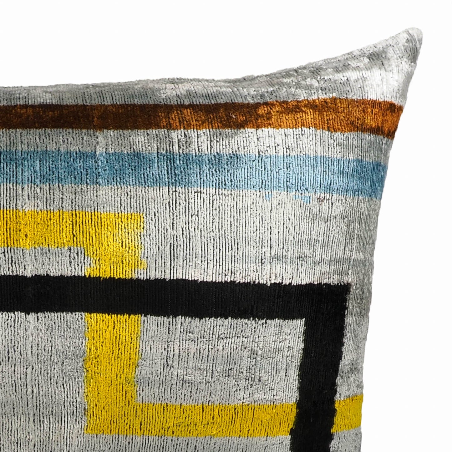 Olympia Silk Velvet Ikat Throw Pillow Cover