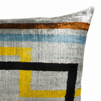Olympia Silk Velvet Ikat Throw Pillow Cover