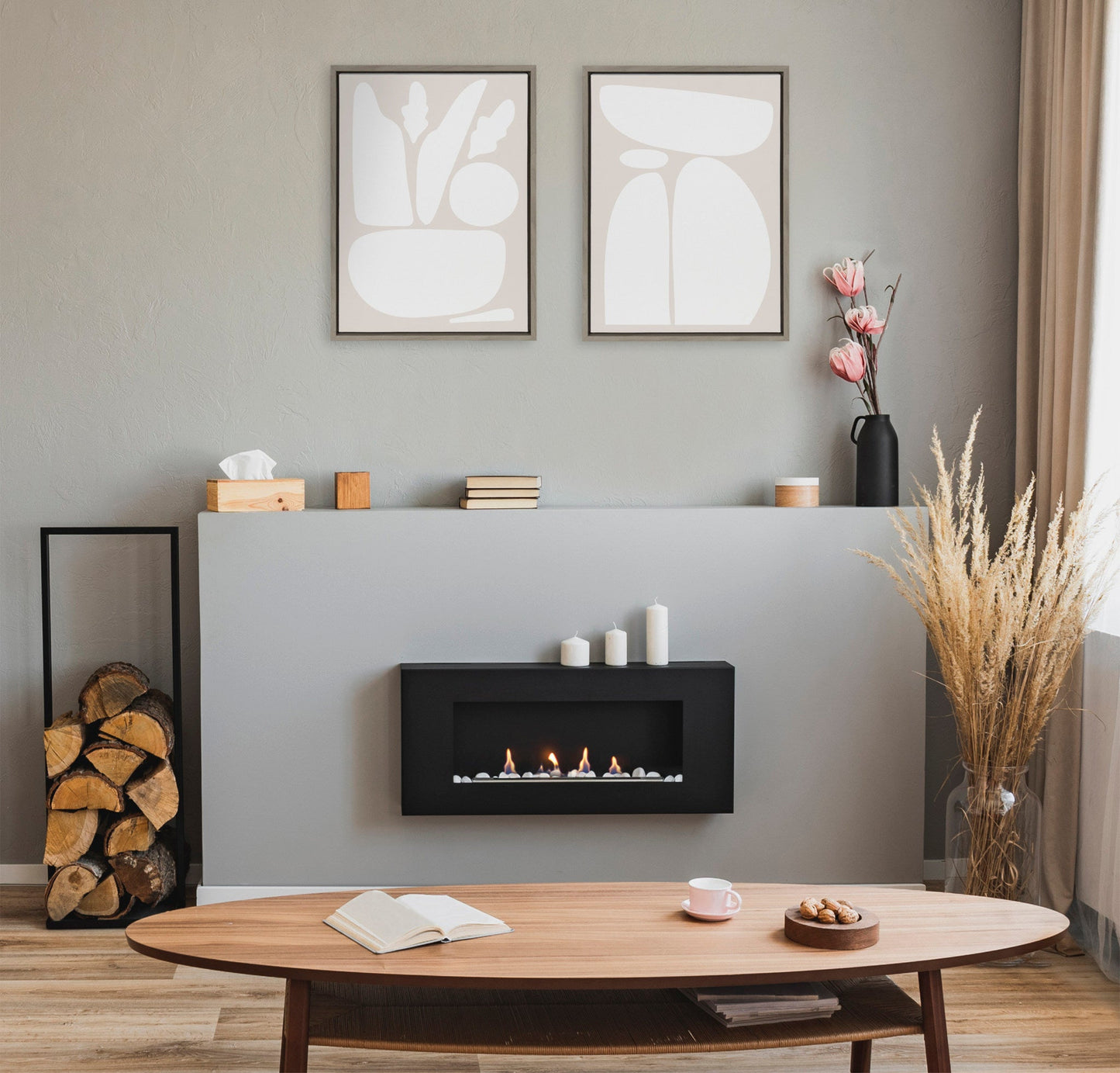 Zen Botanical Rock - Framed Print Set