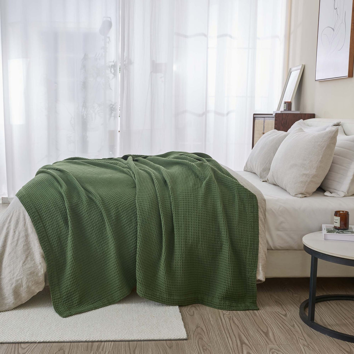 100% Cotton Waffle Weave Blanket