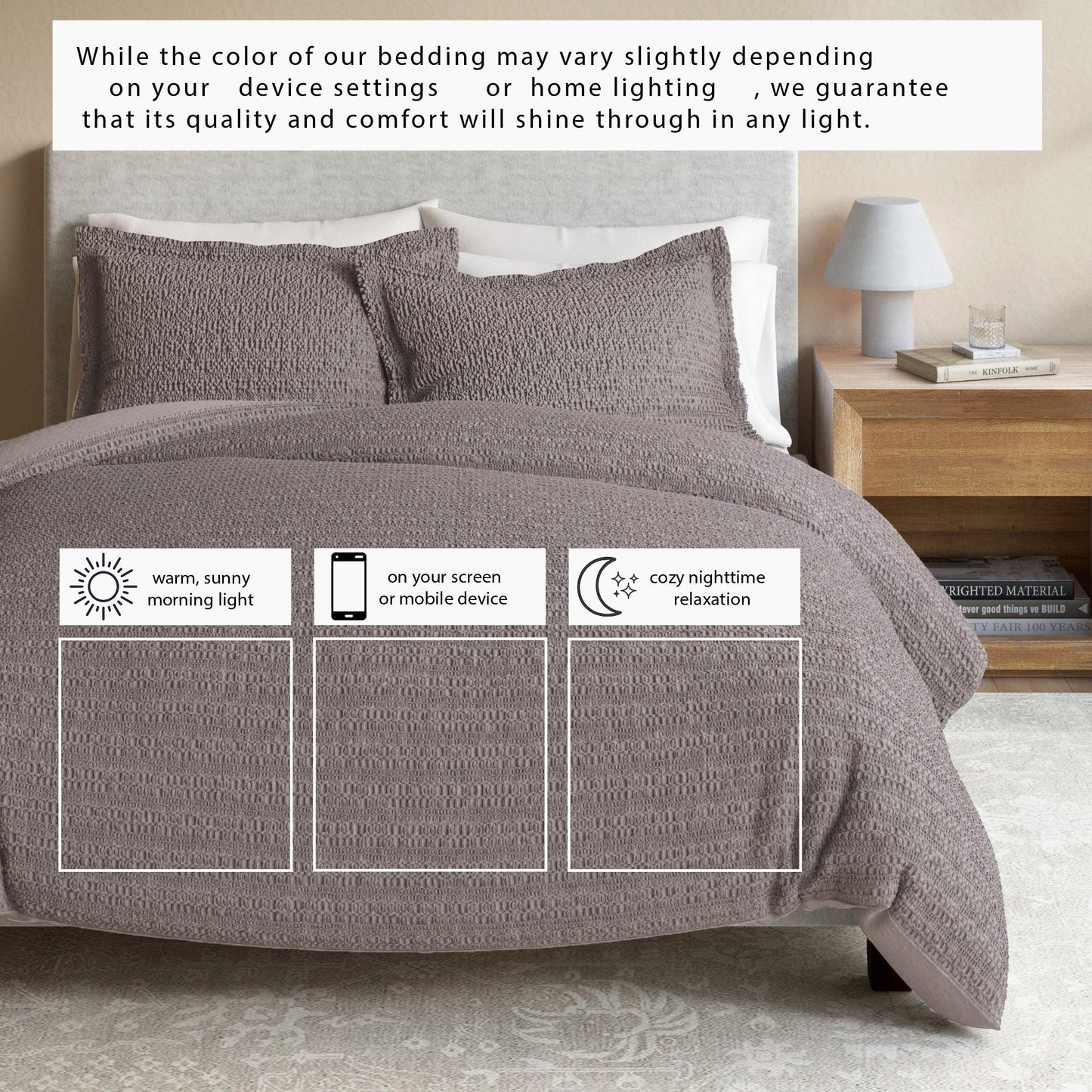Cotton Honeycomb Waffle Duvet Set