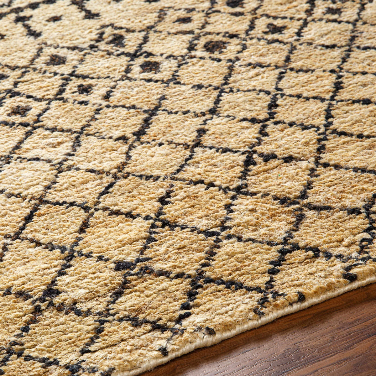 Hand-knotted natural jute area rug