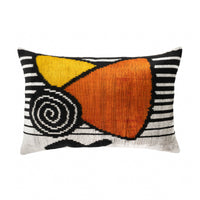 Symphony Silk Velvet Ikat Throw Pillow Cover