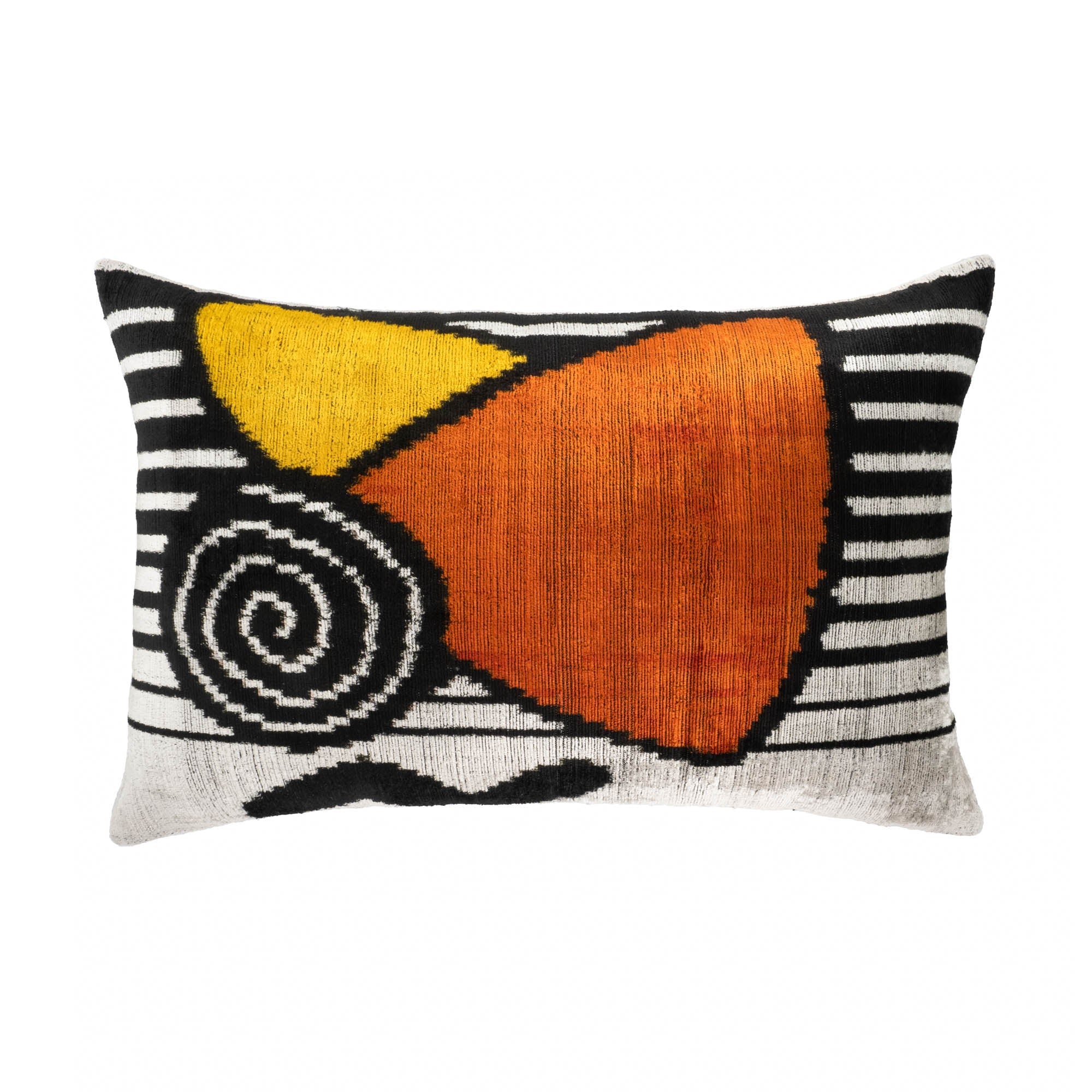 Symphony Silk Velvet Ikat Throw Pillow Cover