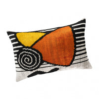 Symphony Silk Velvet Ikat Throw Pillow Cover