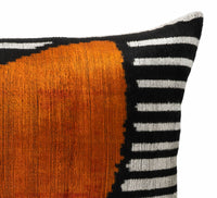 Symphony Silk Velvet Ikat Throw Pillow Cover
