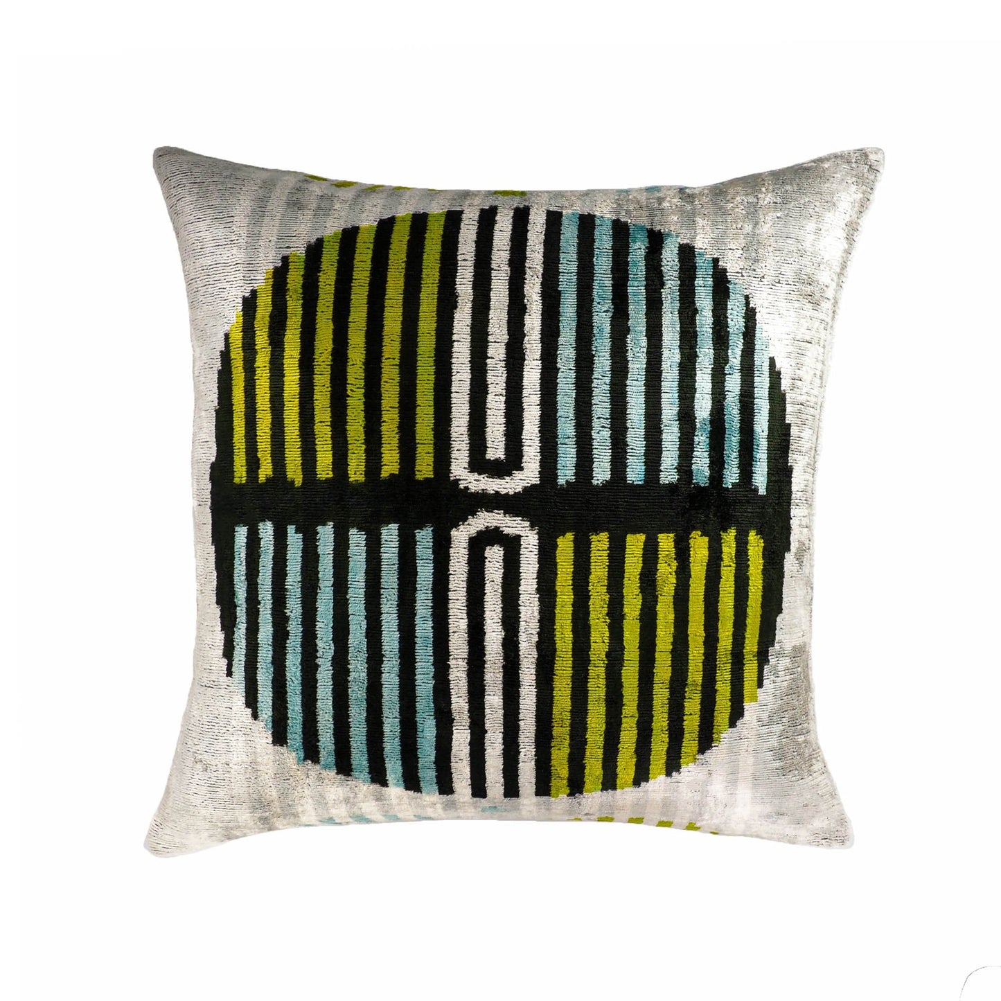 Tamga Silk Velvet Ikat Cushion Cover