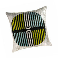 Tamga Silk Velvet Ikat Cushion Cover