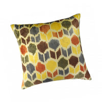 Tulips Silk Velvet Ikat Cushion Cover