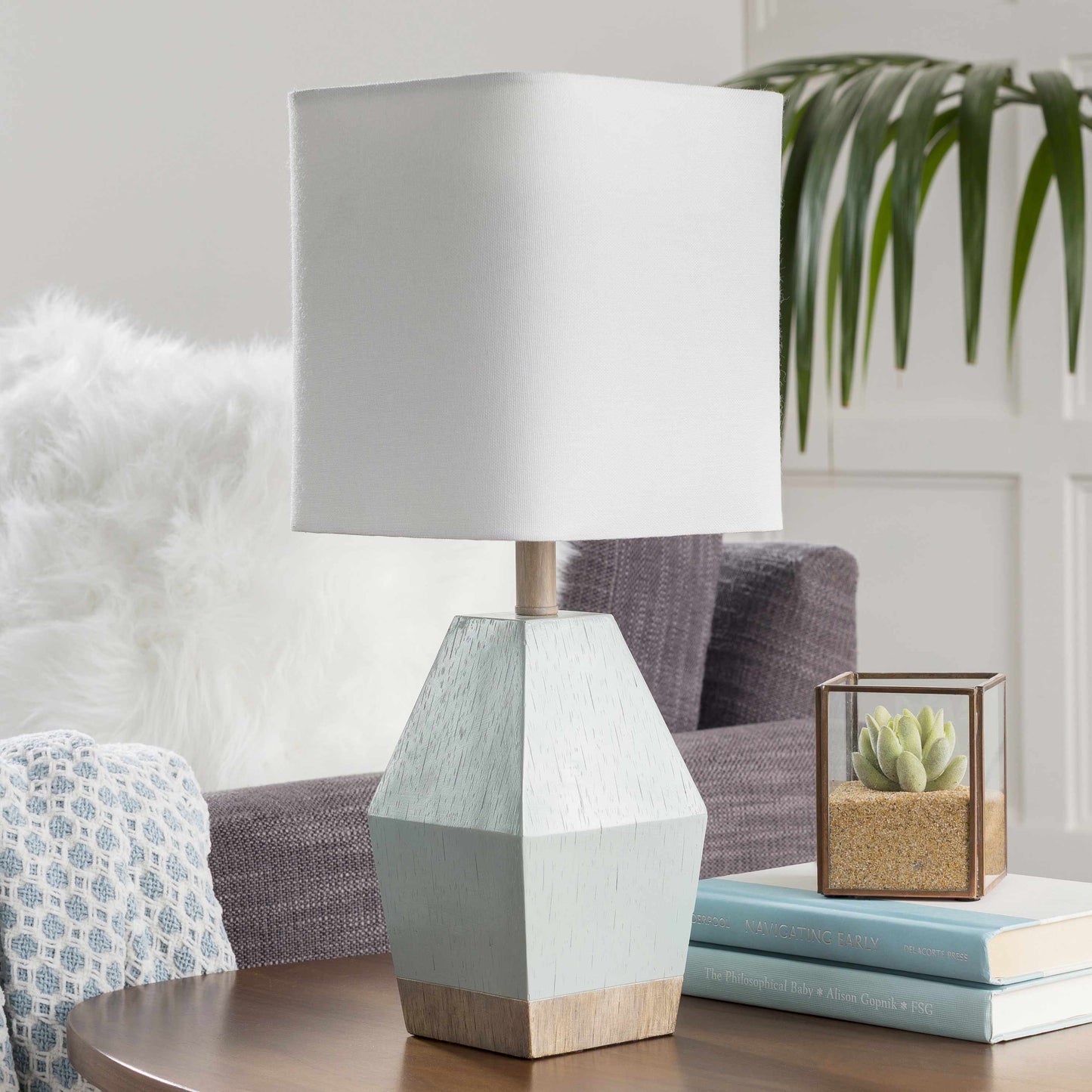 Aqua Ceramic Table Lamp