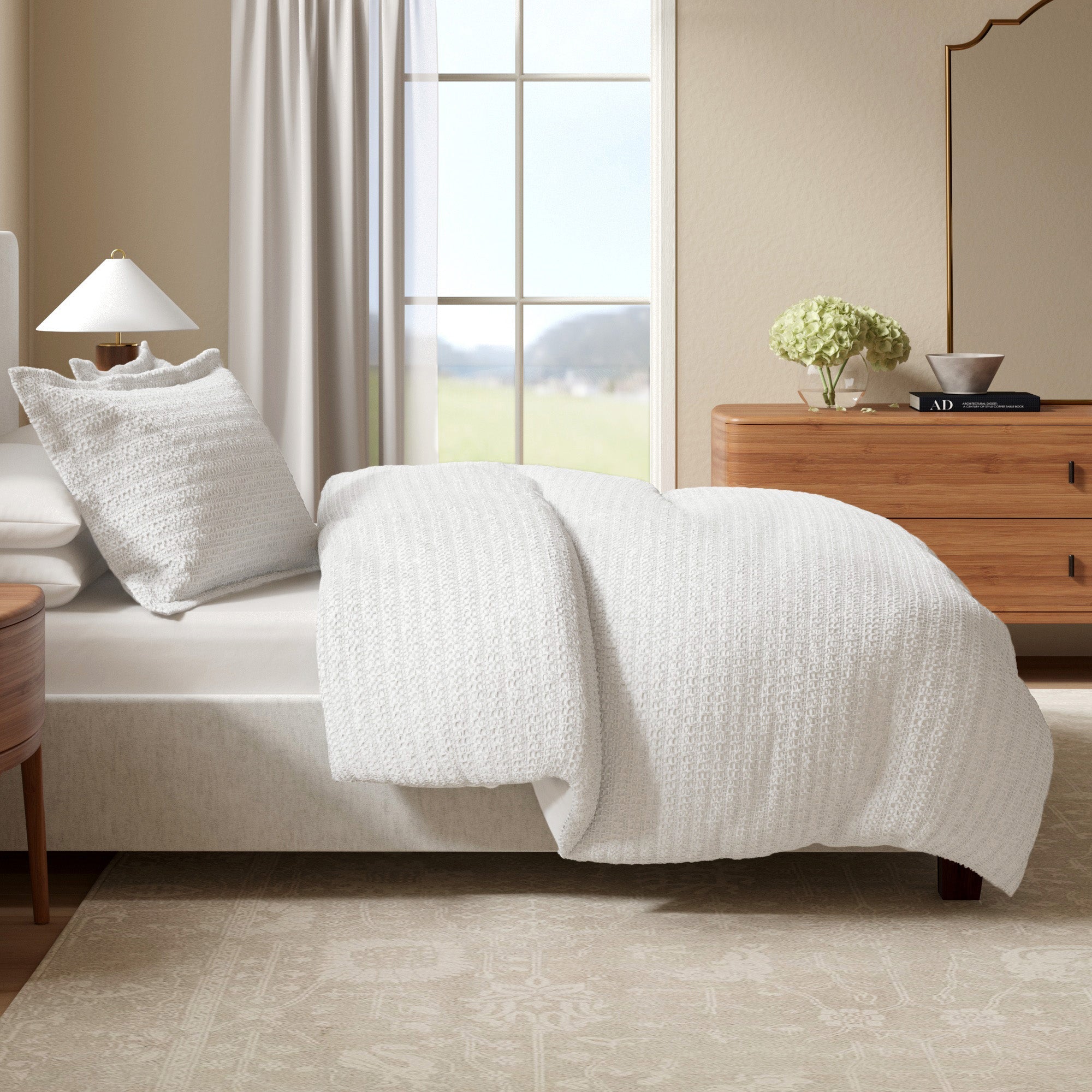 Cotton Honeycomb Waffle Duvet Set